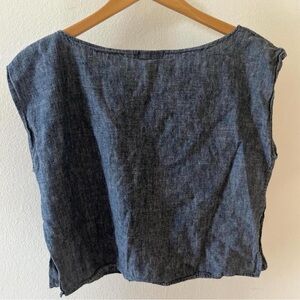 OZMA Blue Sleeveless Boxy Blouse